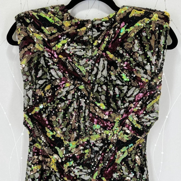 NWT ZARA Black Sequin Multicolored Mini Dress $119 - Picture 9 of 10